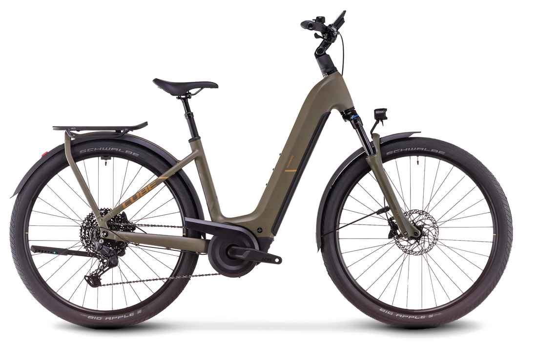Cube Kathmandu Hybrid Pro 800 Smart System Easy Entry dustyolive´n´gold 46cm - Amego Electric Vehicles