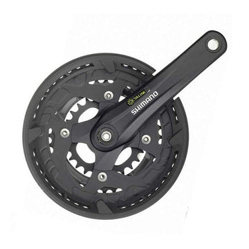 Shimano, FC-T4010, Crankset, 9 sp., 175mm, 22/32/44T, w/ CG, BCD:64/104, Octalink, 68mm, 50mm, Black - Amego Electric Vehicles