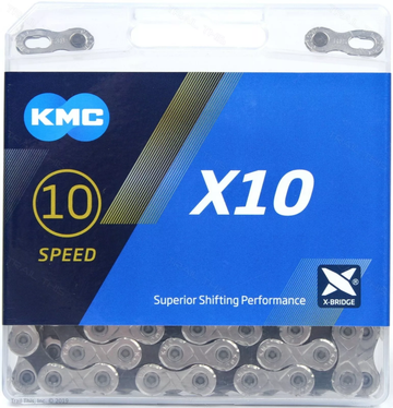 KMC, X10, Chain, 10 Speed, 5.88mm, 116 Links, Silver - Amego Electric Vehicles
