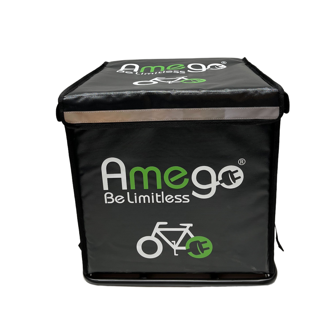 Food Delivery Starter Package Bundle Pizza Bag, pizza bag rack, cup holder, bar mitts, neoprene battery cover, helmet, phone holder, mirror, chain lock and lubricant - Amego Electric Vehicles