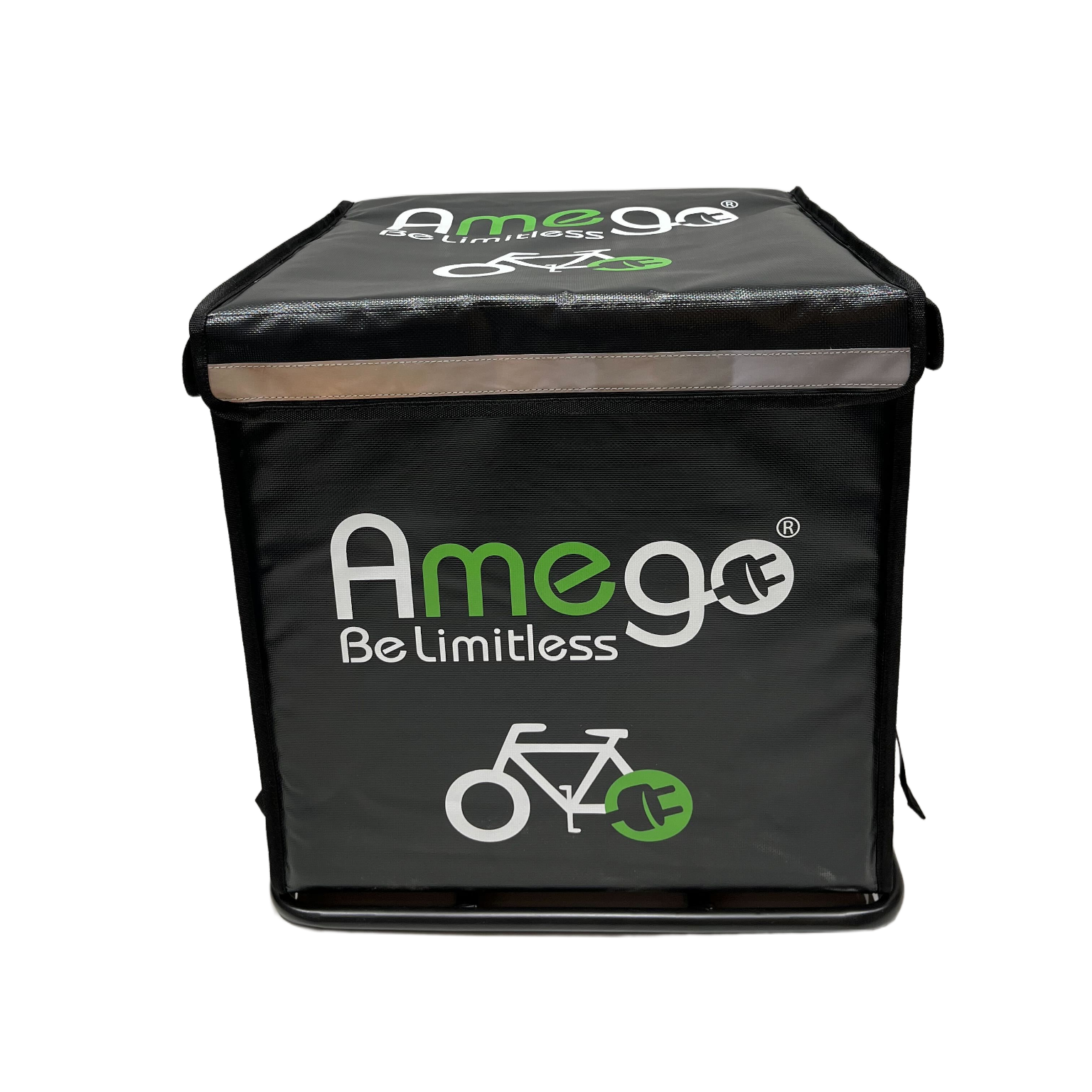 Food Delivery Starter Package Bundle Pizza Bag, pizza bag rack, cup holder, bar mitts, neoprene battery cover, helmet, phone holder, mirror, chain lock and lubricant - Amego Electric Vehicles