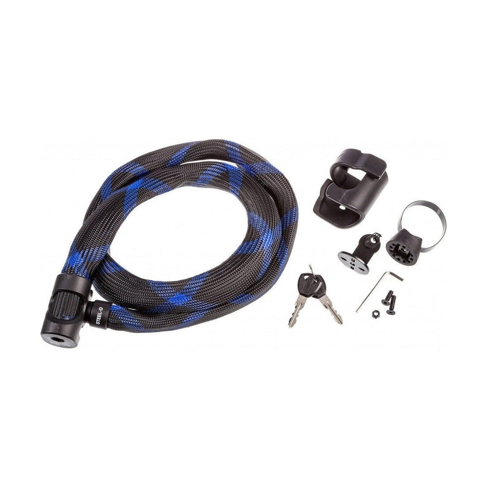 Abus, Ivera Steel-O-Chain, Chain Lock, 7mm, 110cm, 3.6', Black - Amego Electric Vehicles