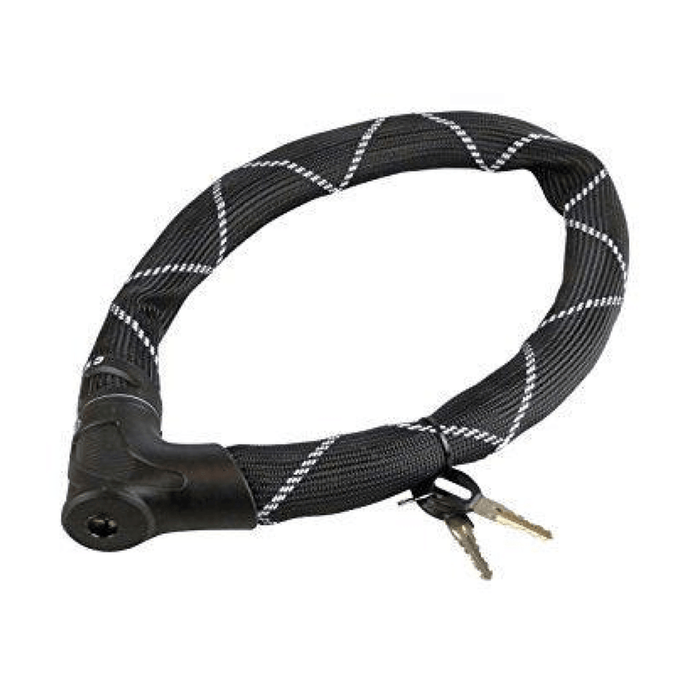 Abus, IvyTex IVEN 8210K, Chain Lock, Key, 8mm, 85cm, 2.8', Black - Amego Electric Vehicles