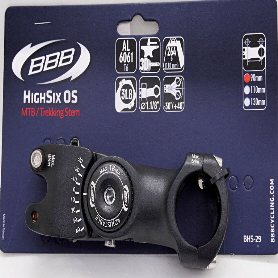 BBB HighSix OS BHS-29 Adjustable Stem 90 31.8 - Amego Electric Vehicles