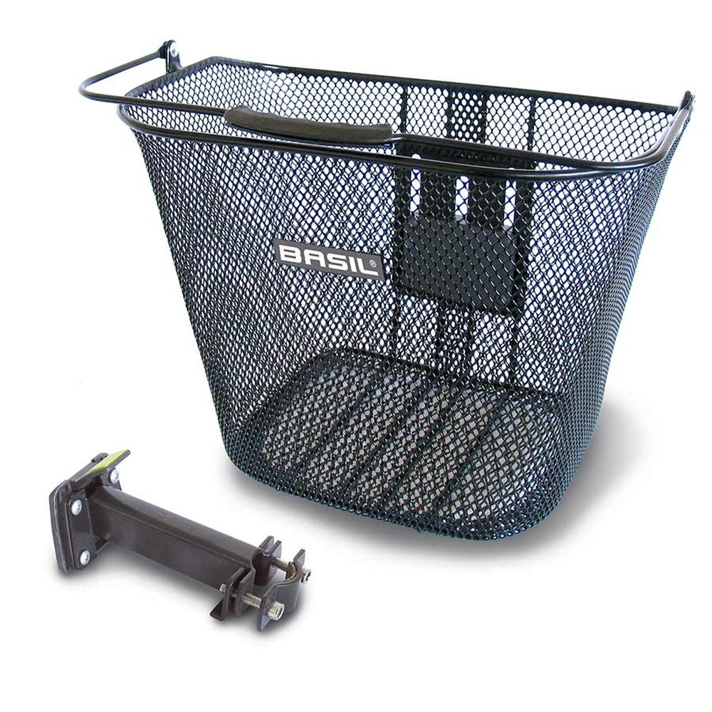 Basil, Bremen, Basket, Front, Steel, Black - Amego Electric Vehicles