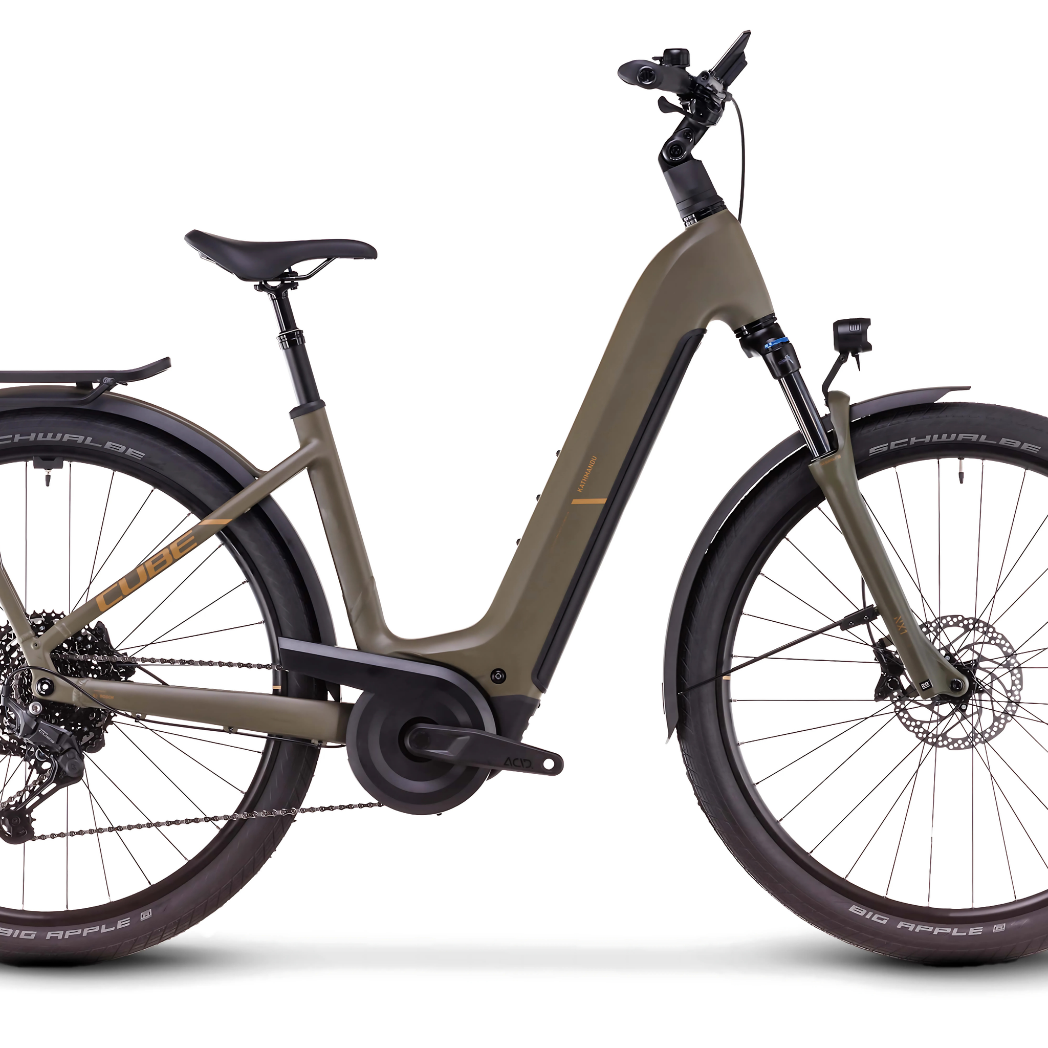 Cube Kathmandu Hybrid Pro 800 Smart System Easy Entry dustyolive´n´gold 46cm - Amego Electric Vehicles