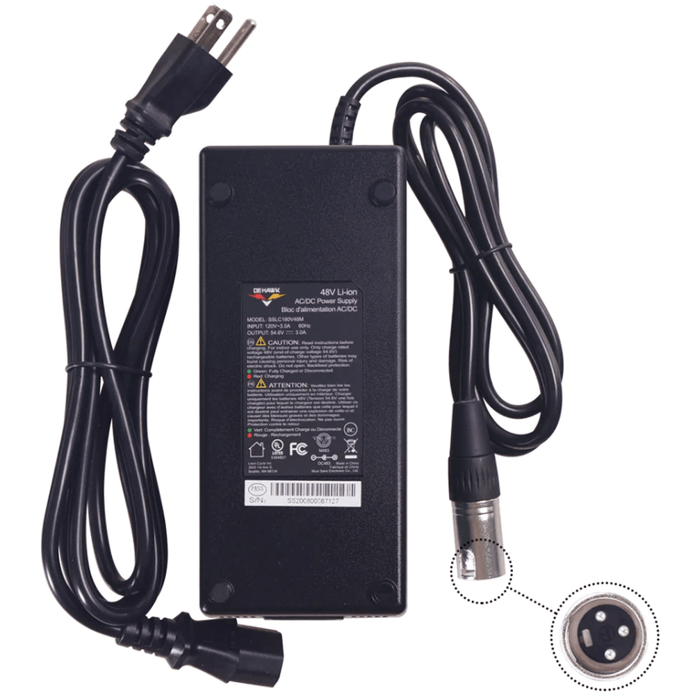 Das-Kit 48V 3A XLR Charger F-Series - Amego Electric Vehicles