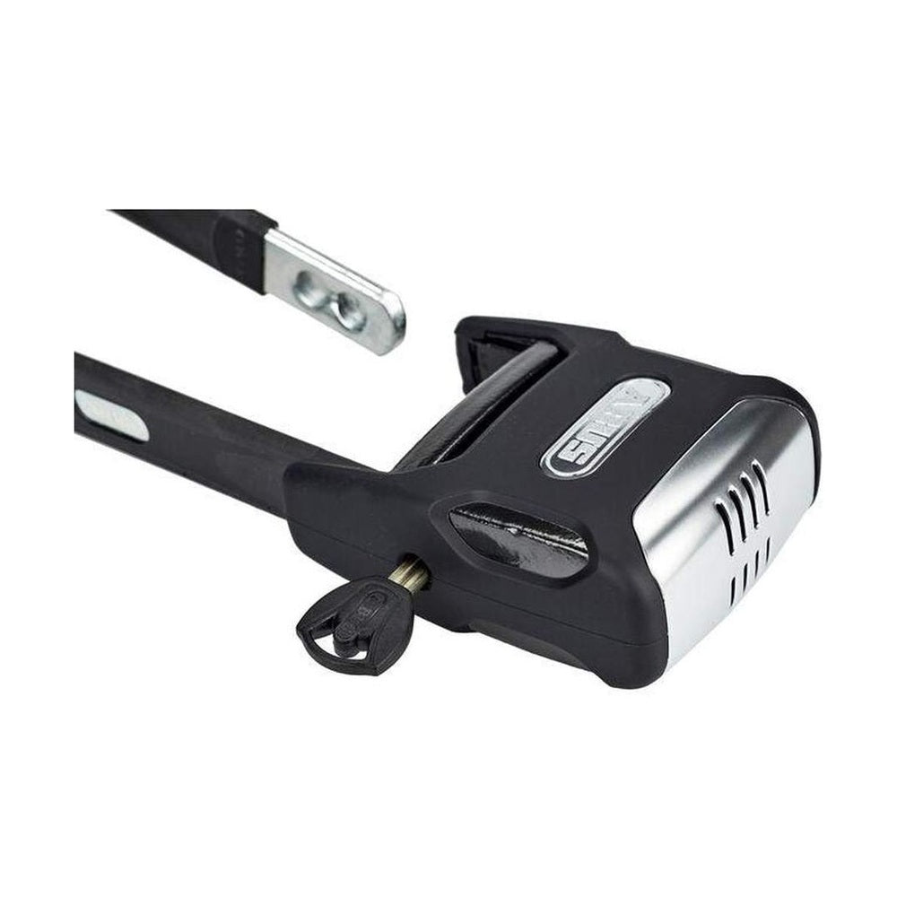Discontinued Abus, Bordo Alarm 6000, Foldable lock w/ key lock, 5mm x 90cm 5mm x 3' , SH Bracket, Black - Amego Electric Vehicles