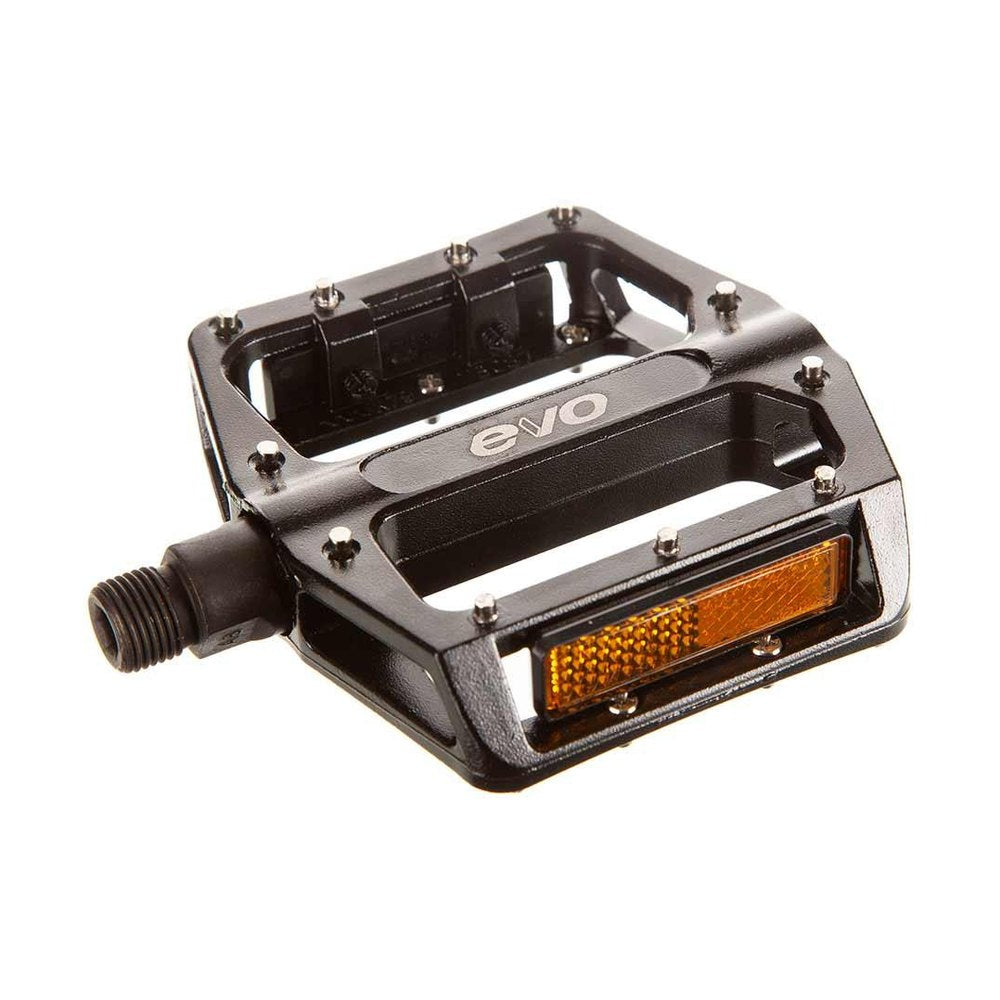 EVO Hightail Platform Pedals - Body: Aluminum, Spindle: Cr-Mo, 9/16'', Black, Pair - Amego Electric Vehicles