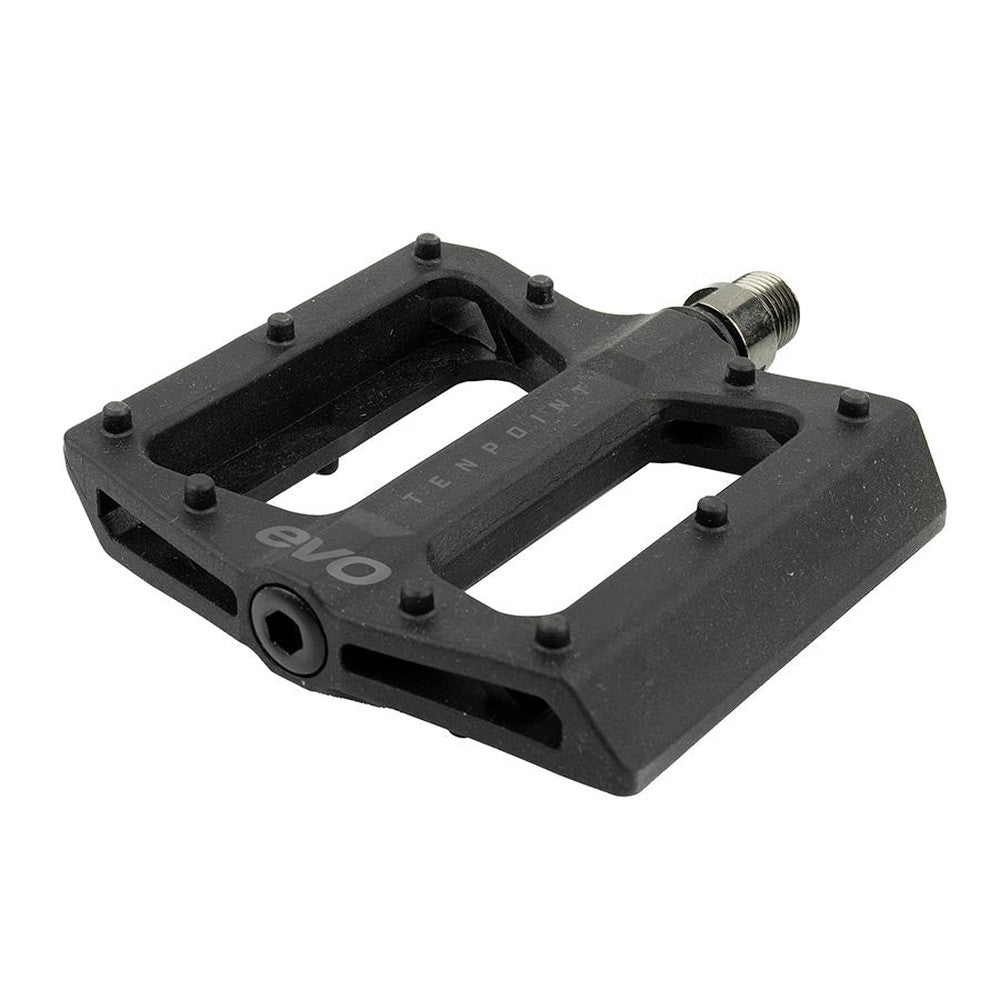 EVO, Tenpoint, Platform Pedals, Body: Nylon, Spindle: Cr-Mo, 9/16'', Black, Pair - Amego Electric Vehicles