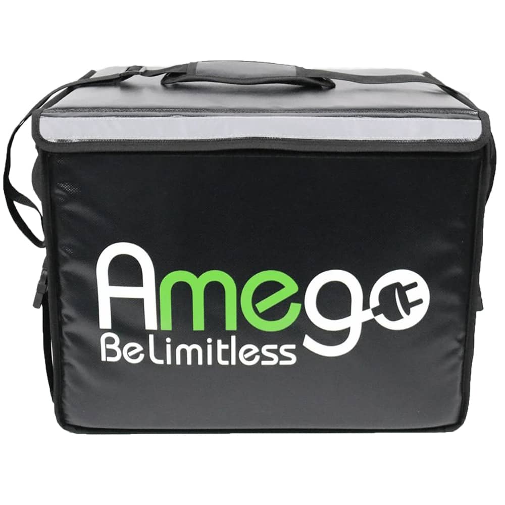 Amego Food Delivery Bundle (Delivery backpack bag, bag rack, cup holder, bar mitts, neoprene battery cover and adjustable rear view handlebar mirror)