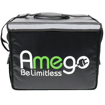 Amego Food Delivery Bundle (Delivery backpack bag, bag rack, cup holder, bar mitts, neoprene battery cover and adjustable rear view handlebar mirror)