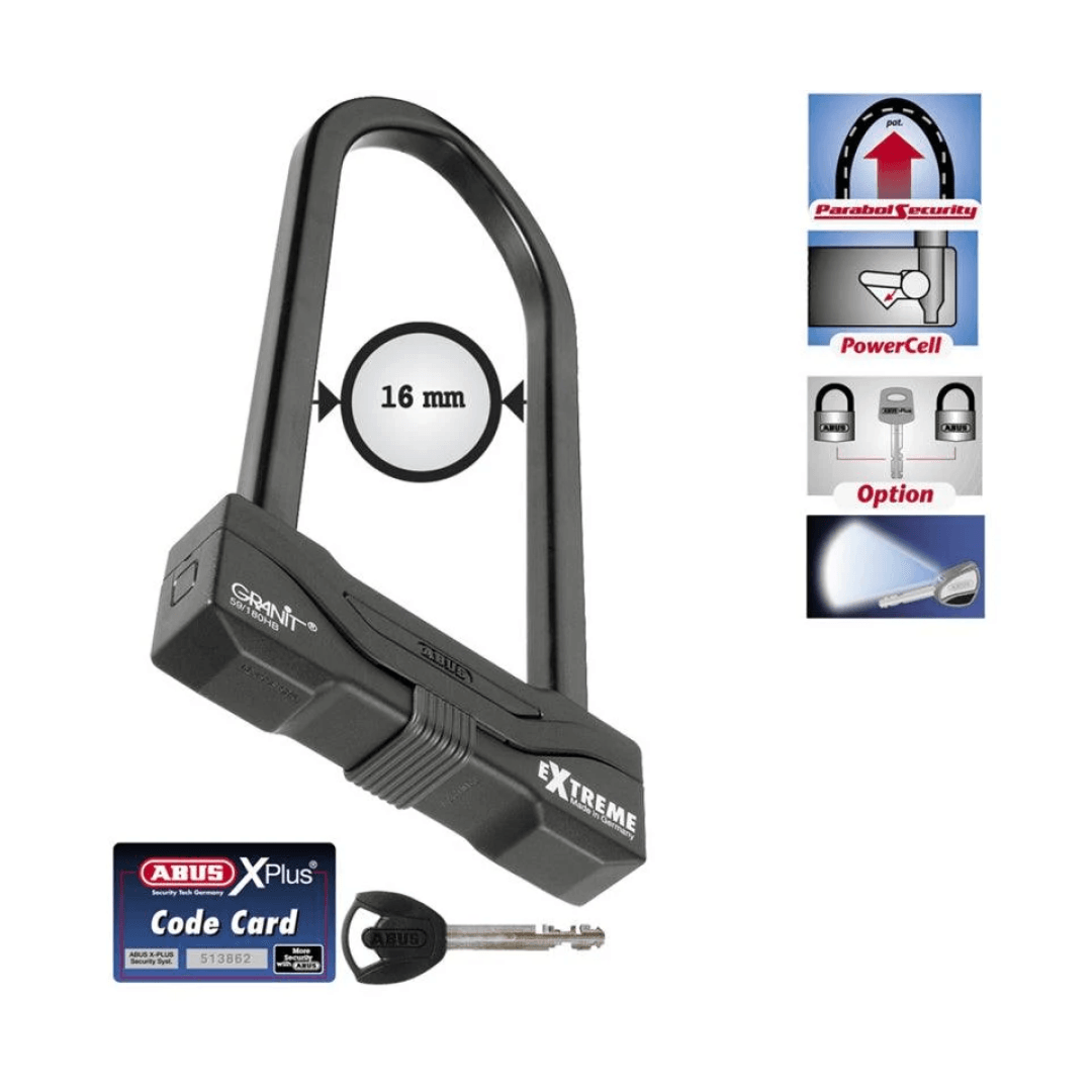 Abus, Granit Extreme 59, U-Lock, 16mm x 111m x 260mm ( 16mm x 4.3'' x 10.2'')