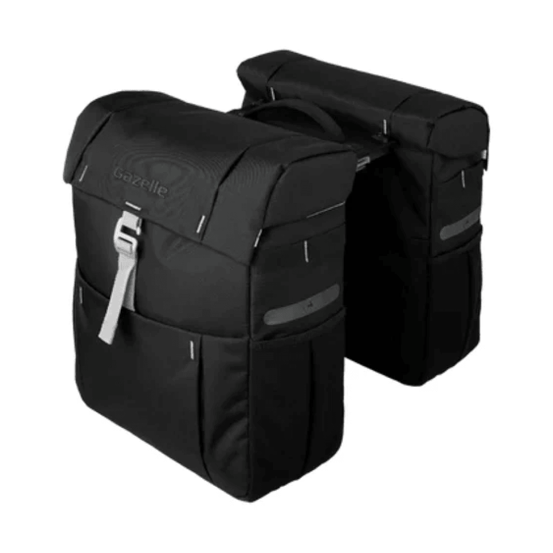 Gazelle Double Pannier Black Olive With MIK Adaptor