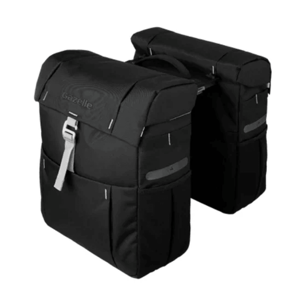 Gazelle Double Pannier Black Olive With MIK Adaptor - Amego Electric Vehicles