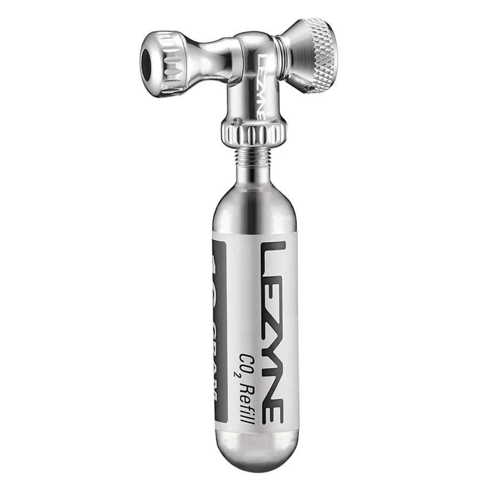 Lezyne, Control Drive CO2, CO2 Inflator, Threaded, Presta, Schrader, Silver, 1x16g - Amego Electric Vehicles