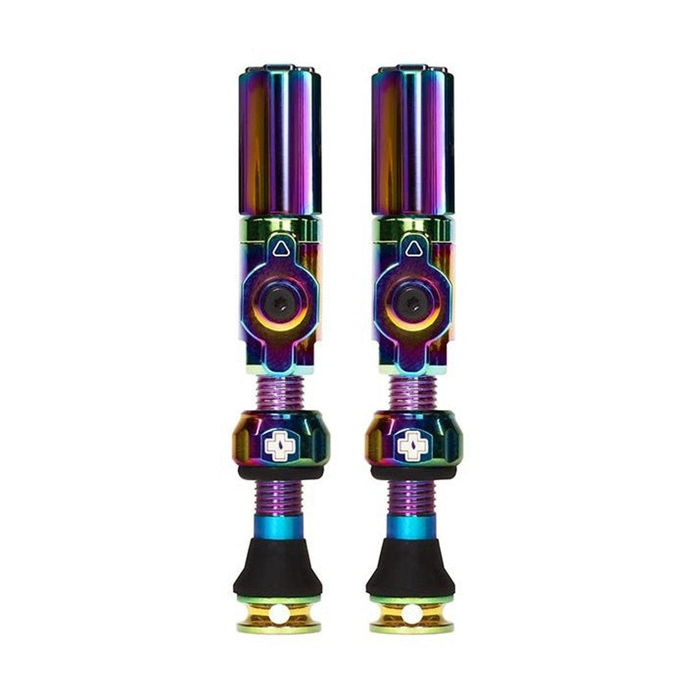 Muc-Off, Big Bore Hybrid, Tubeless Valve, Hybrid, 35mm, Iridescent, Pair - Amego Electric Vehicles