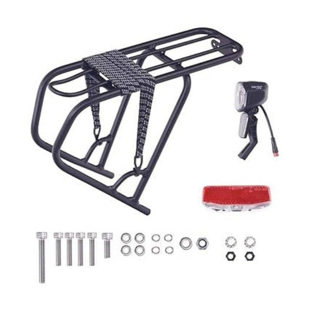 NCM / Amego Rear Rack kit with light and bungee cable - Amego Electric Vehicles