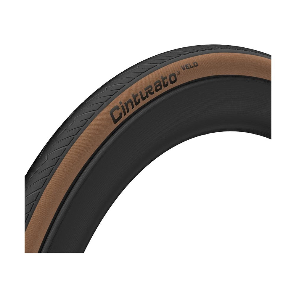 Pirelli, Cinturato Velo TLR, Road Tire, 700x28C, Folding, Tubeless Ready, SmartNET Silica, ArmourTech, 66TPI, Tanwall - Amego Electric Vehicles