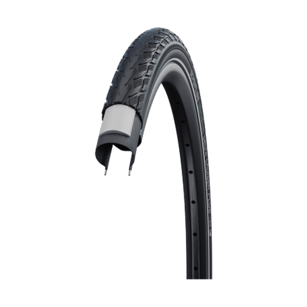 Schwalbe Delta Cruiser Plus Tire 700 x 35c or 28 x 1.40 37-622 Black, Reflective Strip, Puncture Guard, SBC, Wire - Amego Electric Vehicles