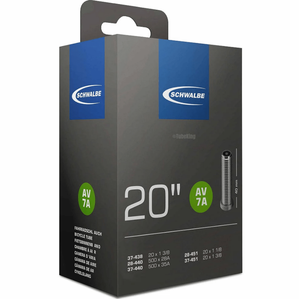 Schwalbe Tube #7A 20 x 1-1/8-1-3/8 Schrader Valve, Standard Length 40mm - Amego Electric Vehicles