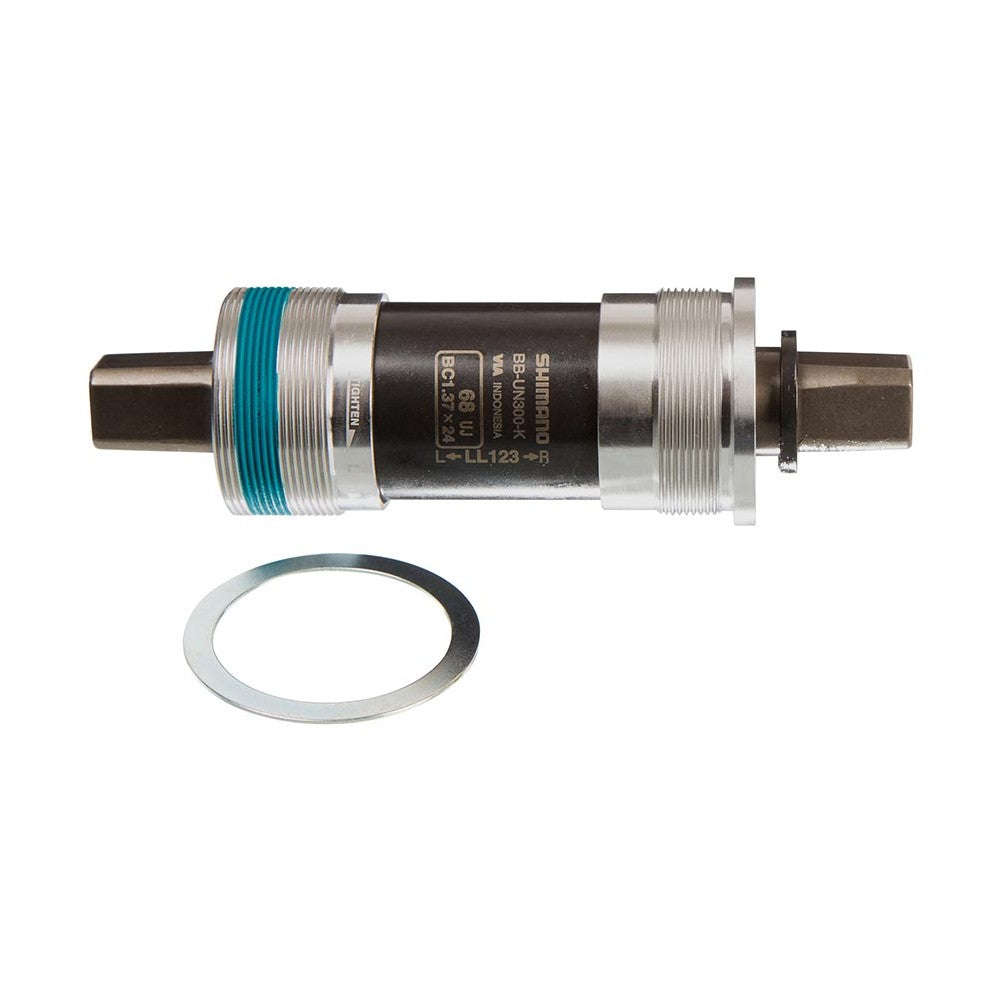 Shimano, BB-UN300-K LL123, Square Taper BB, British, 68mm, : 122.5mm, Silver - Amego Electric Vehichles