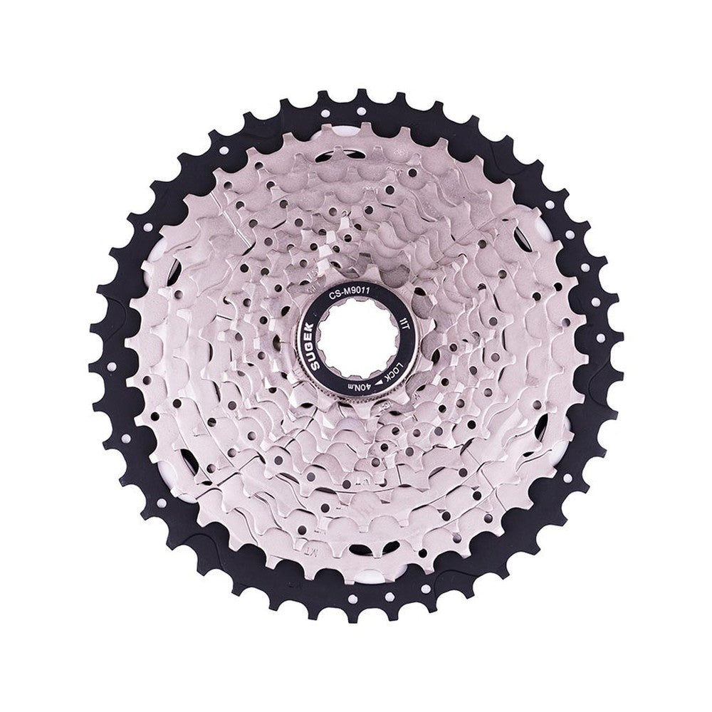 Varia 11 Speed Cassette 11-42T Silver Wide Range Alloy Spiders Spacers Lockring Fits Shimano SRAM Freehub - Amego Electric Vehicles