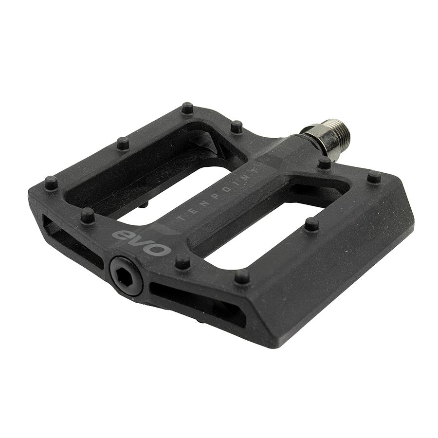 EVO, Tenpoint, Platform Pedals, Body: Nylon, Spindle: Cr-Mo, 9/16'', Black, Pair - Amego Electric Vehicles