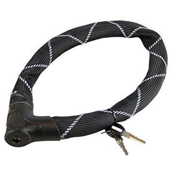 Abus, IvyTex IVEN 8210K, Chain Lock, Key, 8mm, 85cm, 2.8', Black - Amego Electric Vehicles