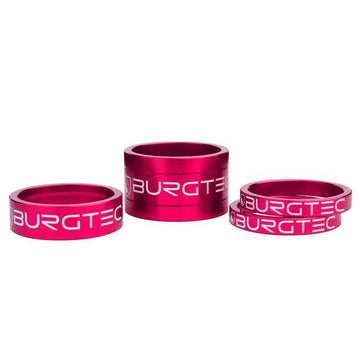 Burgtec Stem Spacer Kit (2x 5mm, 1x 10mm, 1x 20mm), Toxic Barbie Pink