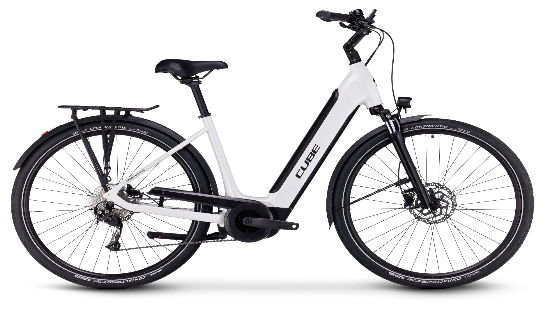 Cube Supreme Sport Hybrid ONE 500 Smart System Easy Entry white´n´black 46 cm / Small