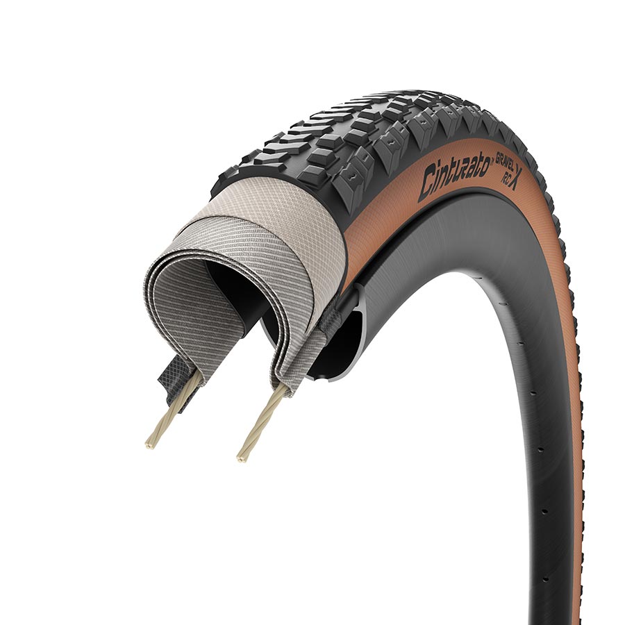 Pirelli, Cinturato Gravel RC X, Gravel Tire, 700x40C, Folding, Tubeless Ready, SpeedGrip, TechWALL, 60TPI, Tanwall - Amego Electric Vehicles