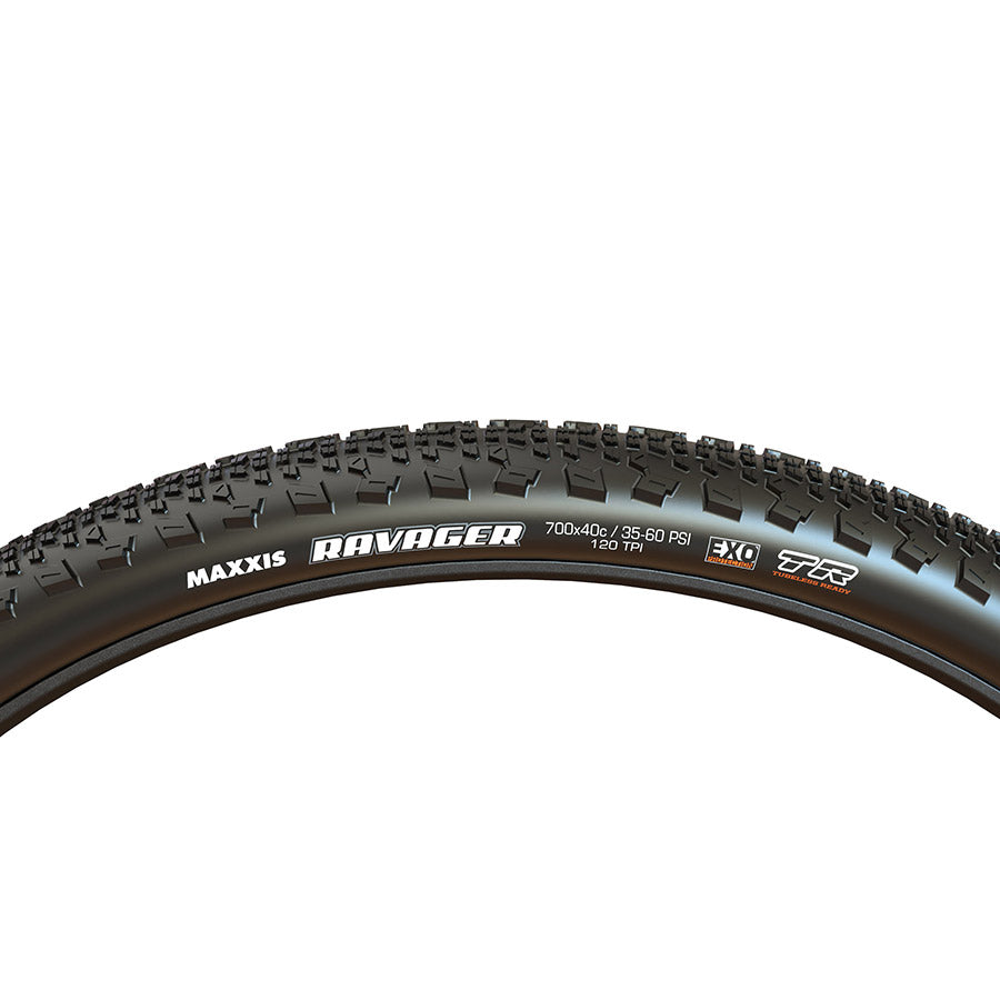 Maxxis, Ravager, Tire, 700x40C, Folding, Tubeless Ready, Dual, EXO, 120TPI, Black - Amego Electric Vehicles