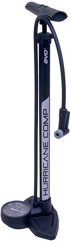 EVO, Hurricane Comp, Floor Pump, SmartHead, 180psi, Black/Silver
